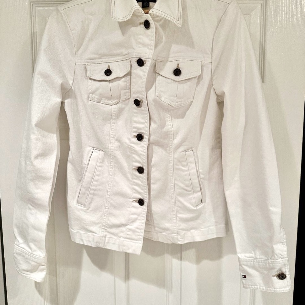 Tommy Hilfiger white denim jacket S/P - Picture 4 of 7